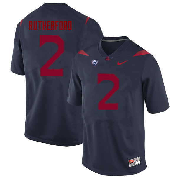 Men #2 Isaiah Rutherford Arizona Wildcats College Football Jerseys Sale-Navy - Click Image to Close